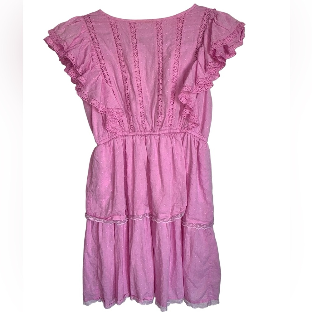 Japna Pink Ruffle Sleeve Dress